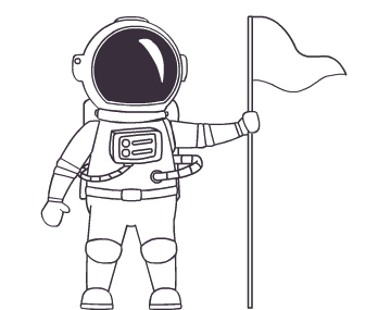 Astronatu mit Fahne